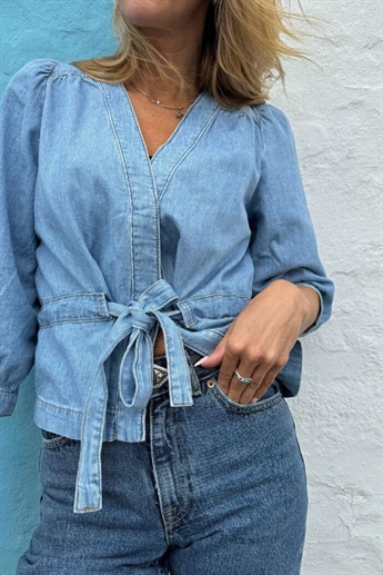 Ba&sh, Lavina long-sleeved top, Denim